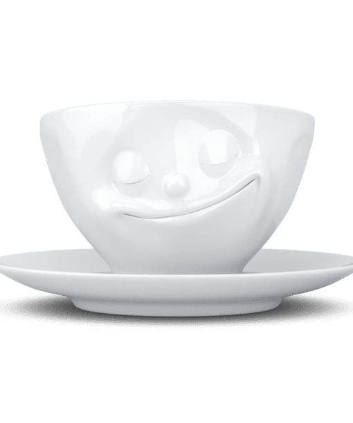 The cup and saucer Happy